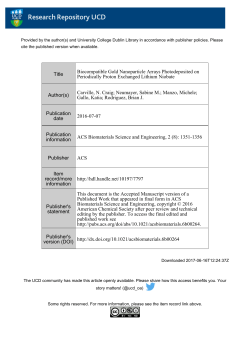 Title Biocompatible Gold Nanoparticle Arrays Photodeposited on