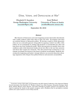 Elites, Voters, and Democracies at War