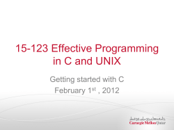 Intro to C Programming I