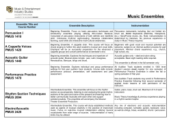 Music Ensembles - University of Colorado Denver