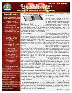 The Love of God - New Bethel Church of God In Christ