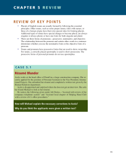 CHAPTER 5 REVIEW REVIEW OF KEY POINTS