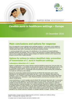 Candida auris in healthcare settings, Europe - ECDC