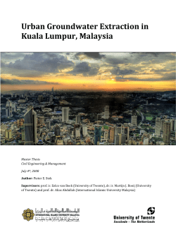 Urban Groundwater Extraction in Kuala Lumpur, Malaysia