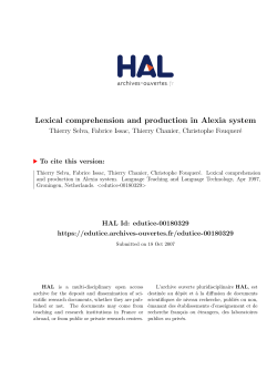 Lexical comprehension and production in Alexia system