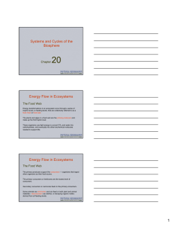 Systems and Cycles of the Biosphere Energy Flow in