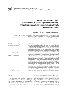Animal by-products for feed: characteristics, European regulatory