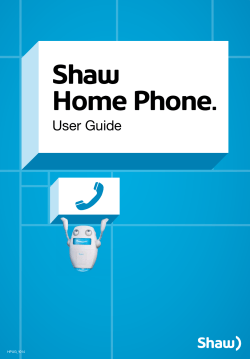Shaw: Home Phone User Guide