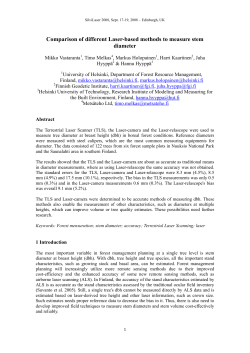 Comparison of different Laser-based methods to measure stem