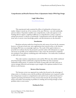 Comprehension and Recall of Internet News