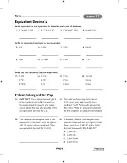 Equivalent Decimals