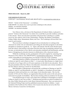 PRESS RELEASE - New Mexico Arts