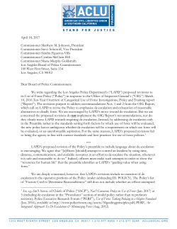 LAPD Deescalation Policy Letter (April 2017)