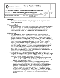 Antibiotic treatment for uncomplicated chlamydia and