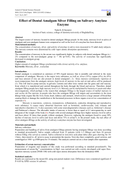 Effect of Dental Amalgam Silver Filling on Salivary Amylase Enzyme