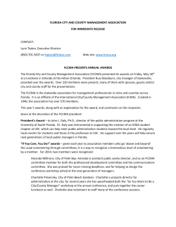 FLORIDA CITY AND COUNTY MANAGEMENT ASSOCIATION FOR