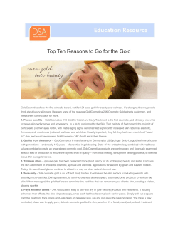 Top Ten Reasons to Go for the Gold