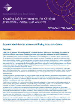 Schedule: Guidelines for Information Sharing Across Jurisdictions