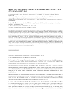 HABITAT CONSERVATION STATUS: PROPOSED DEFINITIONS