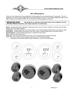 MCL-3006 gauge kit IMPORTANT NOTE!