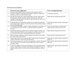 BI231 General Course Objectives