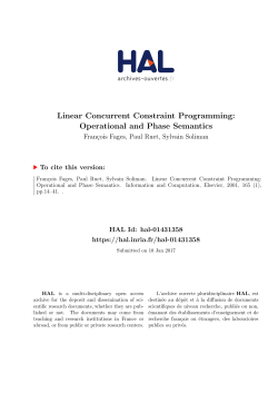 Linear Concurrent Constraint Programming: Operational - HAL