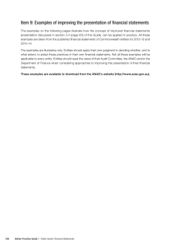 Item 9: Examples of improving the presentation of financial statements