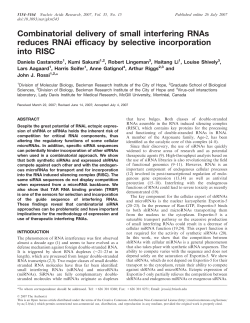 Combinatorial delivery of small interfering RNAs