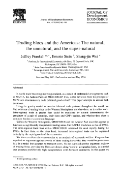 Trading blocs and the Americas: The natural, the unnatural