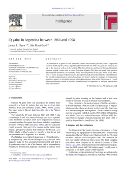 IQ gains in Argentina between 1964 and 1998