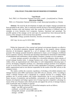 STRATEGIC PYRAMID FOR DIVERSIFIED ENTERPRISE Vasyl