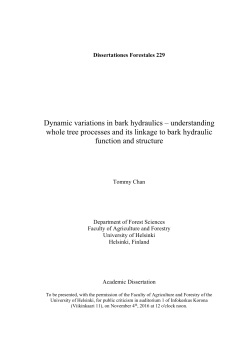 Dynamic variations in bark hydraulics &ndash; understanding