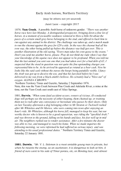 Early Arab horses, Northern Territory