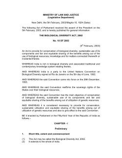 Biological Diversity Act, 2002