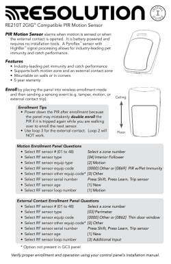 RE210T 2GIG&reg; Compatible PIR Motion Sensor