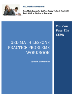 GED Math Lessons Practice Problems Workbook