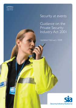Security at Events: Guidance on the Private Security Industry Act 2001