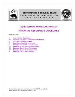 Surface Mining and Reclamation Act - Financial