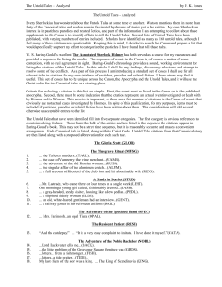 The Untold Tales – Analyzed by P. K. Jones The Untold Tales