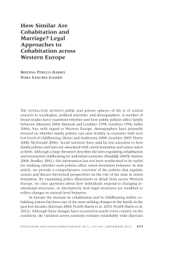 How Similar Are Cohabitation and Marriage Legal Approaches to