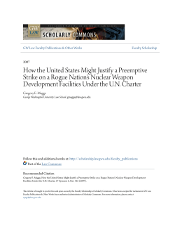 How the United States Might Justify a Preemptive Strike