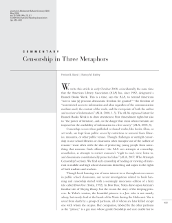 Censorship in Three Metaphors