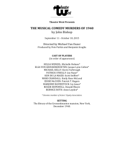 THE MUSICAL COMEDY MURDERS OF 1940 by John