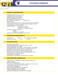 potassium carbonate product information hazardous ingredients