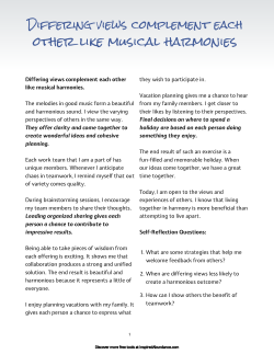 Differing views complement each other like musical harmonies