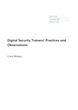 Digital Security Trainers` Practices and Observations