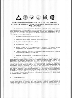 guidelines on the conduct of the dole, dilg, dnd, doj, afp