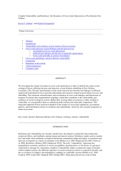 Coupled Vulnerability and Resilience