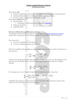 Differentiation Rules - Campus Academic Resource Program