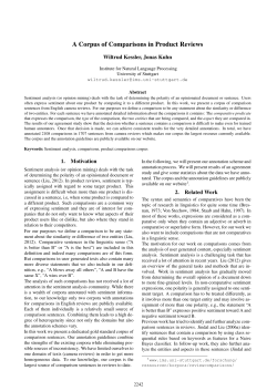 A Corpus of Comparisons in Product Reviews
